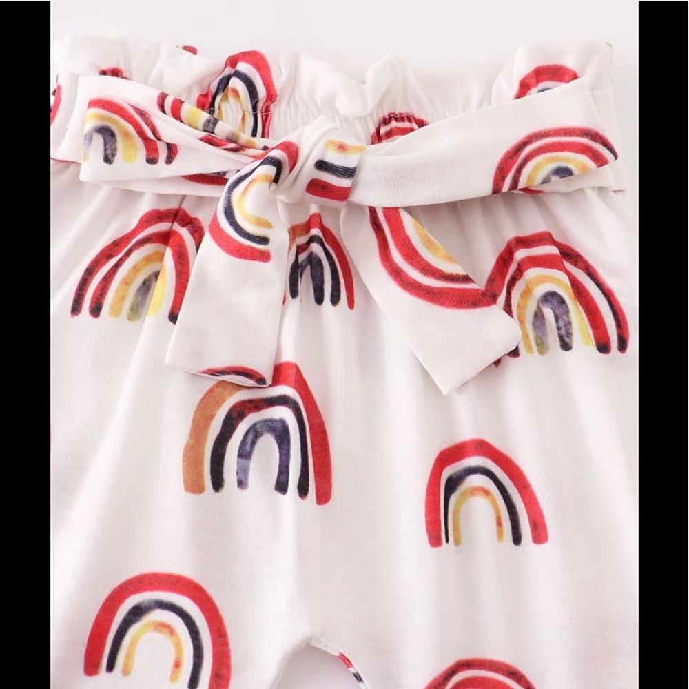 Rainbow Baby Boutique 3 pc Set Shorts Top Headband Outfit Size 12 Months NEW NWT - Picture 5 of 5